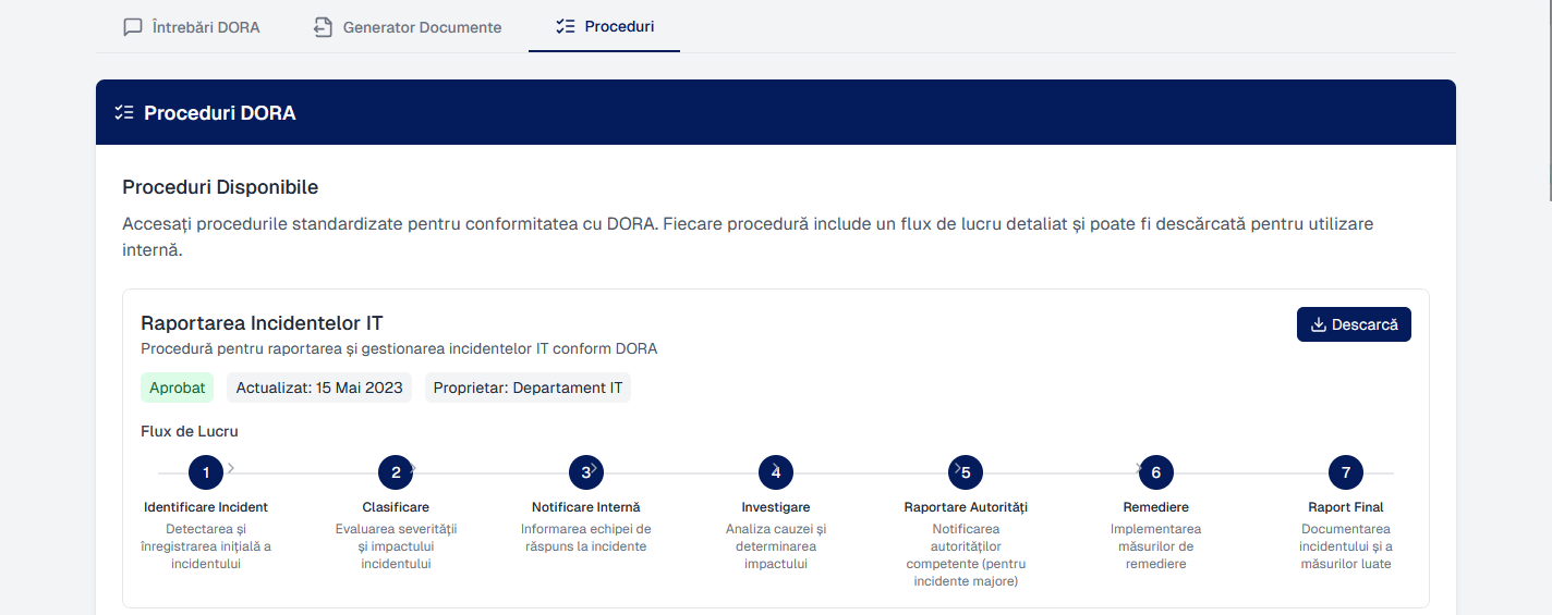 Procedures Generation Interface